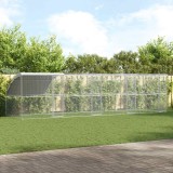 vidaXL Cușcă pentru pui Argintiu 800 x 200 x 198.5 cm Oțel galvanizat 3381109