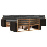 vidaXL Set de canapele de exterior cu pernă 7 pcs Natural și Antracit 3383485