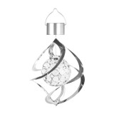 Lampa solara LED RGB spirala pentru gradina/terasa eMazing, se roteste de la vant, 35 x 5.5 cm, rezistenta la apa, tip glob de cristal, 2V, 600 mAh, m