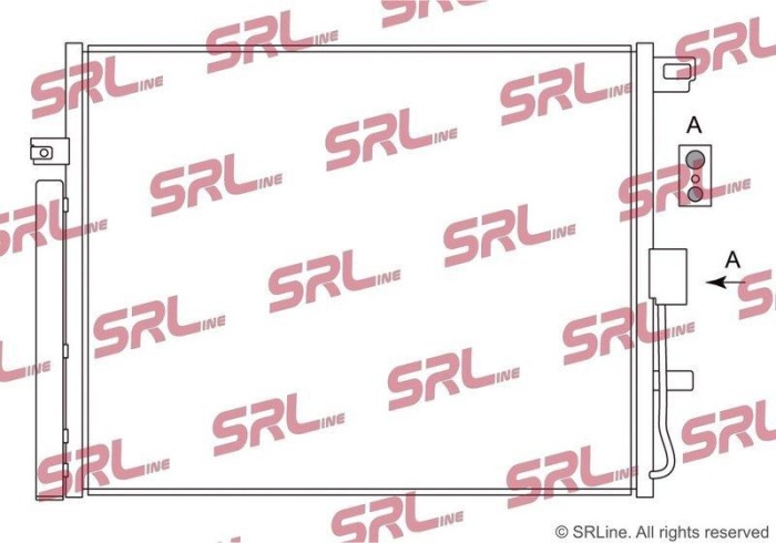 Condensator climatizare AC Dodge Durango, motor: 3.6 V6, 5.7 V8, Condensator cu uscator integrat, 670x520x16, SRLine, miez si rezervor din aluminiu