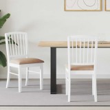vidaXL Scaune de dining 2 pcs Alb 50 x 52,5 x 91 cm 42020454