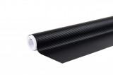 Folie auto carbon 3D neagra mata 30 x 150 cm AMiO, autocolanta termoplastica cu adeziv acrilic puternic, grosime 90 microni, pentru interior si