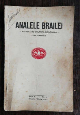 ANALELE BRAILEI -REVISTA DE CULTURA REGIONALA ANUL II NR 1 foto