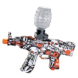 Mitraliera de jucarie electrica flippy cu bile de hidrogen de gel, gun bluster, tragere in rafala, varsta peste 6 ani, sageti cu ventuze de spuma, amo