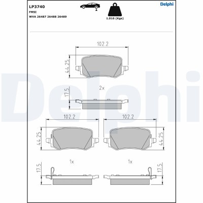 DELPHI LP3740 set placute frana,frana disc foto