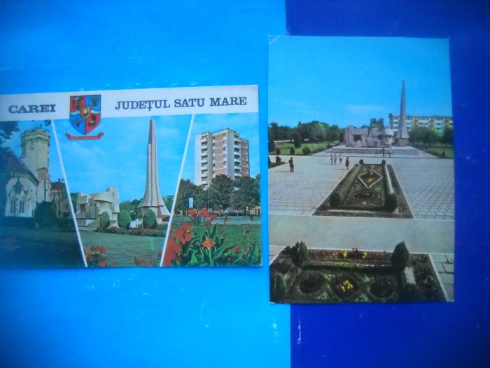 HOPCT LOT 2537 CAREI-JUD SATU MARE -2 CARTI POSTALE-CIRCULATE