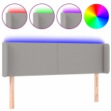 Cumpara ieftin Tablie de pat cu LED, gri deschis, 147x16x78/88 cm, textil