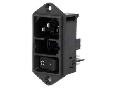 Conector Alimentare AC Soclu Tată 10A 250V IEC 60320 foto
