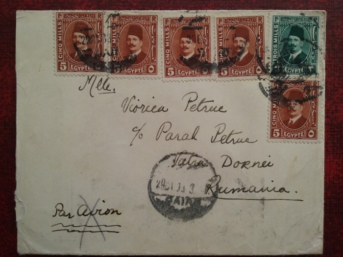 1934-Plic circ.-Cairo-Vatra Dornei