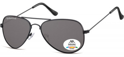 Ochelari de soare polarizati unisex Montana Eyewear MP94F, matt black, smoke lenses foto