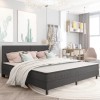 VidaXL Cadru pat continental, gri, 200x200 cm, material textil 287459