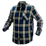 Camasa de lucru &icirc;n carouri albastre, 100% bumbac, marimea M