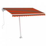 Copertină autonomă retractabilă automat oranj&amp;maro 300x250 cm