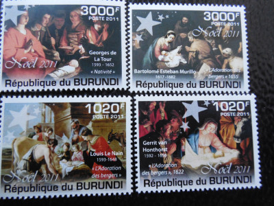 Burundi-Pictura ,Craciun 2011-serie completa ,MNH foto