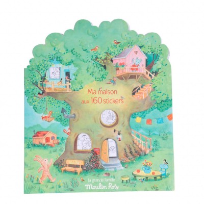 Carte de colorat cu stickere Marea familie, Moulin Roty foto