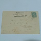 Carte postala circulata Franta anii 1900