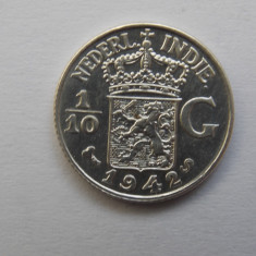 1/10 GULDEN 1942 S INDIILE OLANDEZE-XF