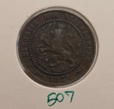 507 Netherlands Olanda 1 Cent 1878, KM#107