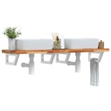 vidaXL Raft pentru lavoar montat pe perete, oțel și lemn masiv acacia 3302758