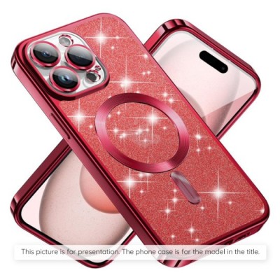 Husa pentru Samsung Galaxy S25 Plus - Techsuit Luxury Glitter MagSafe - Red foto