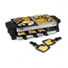 Klarstein Sirloin Raclette, 1500W, aluminiu / piatra, 8 persoane, LED-uri de control foto