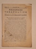 Progrese Terapeutice &ndash; Anul VII, Nr. 1, Ianuarie 1944 &ndash; revistă medicală de război cu publicitate Bayer (Hemodal)