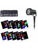 Cumpara ieftin Proiector Led RGB 4 anotimpuri pentru exterior cu 12 diapozitive