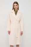 Elisabetta Franchi palton de lana culoarea roz, de tranzitie