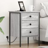 VidaXL Dulap de noapte sonoma gri 42 x 41 x 61 cm Lemn compozit