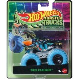 Masina Hot Wheels, Monster Truck, Glow In The Dark, Brilha Skelesaurus, JCG70