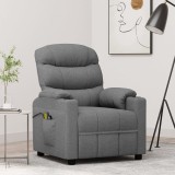 VidaXL Fotoliu de masaj electric rabatabil, gri deschis, textil