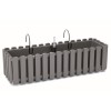 Jardiniera decorativa, suport metalic, sistem irigare, gri, 58x18x16.2 cm, Boardee Fencycase W&nbsp;Old, Prosperplast
