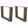 VidaXL Picioare pentru măsuță de cafea &icirc;n formă de V, 2 buc., oțel natural, 60 x (30-31,3) cm 4012615