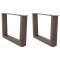 vidaXL Picioare pentru măsuță de cafea &icirc;n formă de V, 2 buc., oțel natural, 60 x (30-31,3) cm 4012615