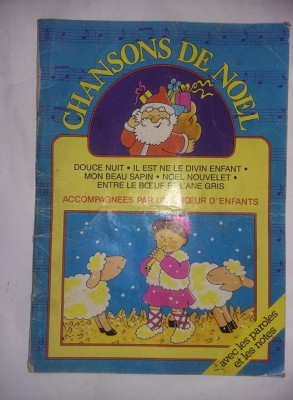 Revista veche 1988 Cantecele de craciun in Franceza,CHANSONS DE NOEL,T.GRATUIT foto