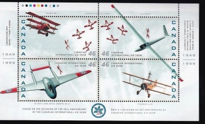 Canada 1999 - Avioane, aviație, colita neuzata foto