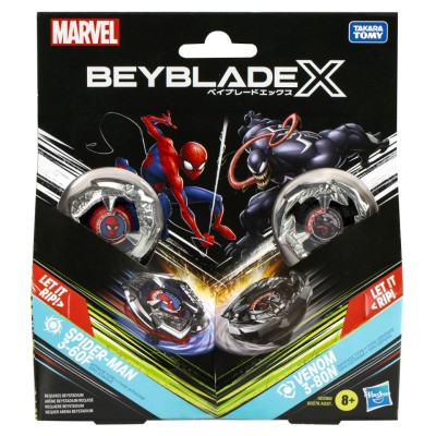 BEYBLADE X MARVEL SET DUO SPIDER MAN 3-60F SI VENOM 3-80N foto