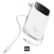 POWER BANK Baseus Qpow2 Digital Display, 10000mAh, 30W, 2 x USB Type-C output/input, 1 x USB, include cablu USB Type-C la USB Type-C 30cm, alb, &quot;P1005
