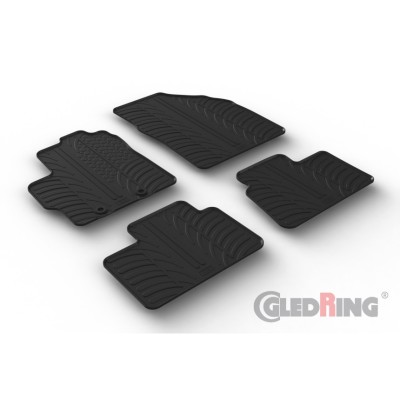 Set covorase auto din cauciuc Toyota Aygo X Hatchback 03.2022-, (5 usi, Manual/ Automat), Negru, Gledring, 4 buc. foto