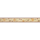 Bordura decorativa pentru tapet, modern, crem, visiniu, 3.5cm x 10m, 227-208