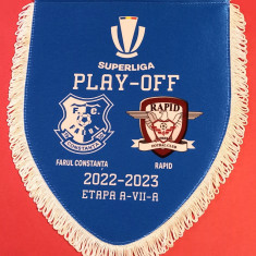 Fanion (protocol-oficial) fotbal FARUL Constanta-RAPID Bucuresti (2022-2023)