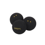 Set mingi squash KARAKAL punct dublu galben, 3 bucati