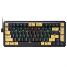 Tastatura gaming mecanica Redragon Elf PBT iluminare RGB, switch-uri aurii, Negru