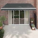 VidaXL Copertină retractabilă, antracit, 3,5x2,5 m, textil și aluminiu
