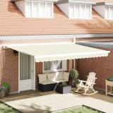 vidaXL Marchiză Manuală Retractabilă Crem 450x300 cm