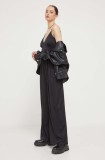 Abercrombie &amp; Fitch salopeta culoarea negru, cu decolteu in v