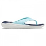 Slapi Crocs LiteRide Flip Albastru - Ice Blue/Almost White