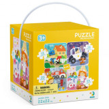 Puzzle 4 in 1 - Meserii (12, 16, 20, 24 piese) PlayLearn Toys, Dodo