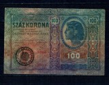 Austro-Ungaria 1912(1919) - 100 coroane cu stampila Romania, Ardeal, circulata