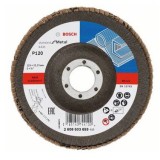 Disc evantai degajare pentru metal Bosch 2608603659, 125 mm diametru disc, 120 granulatie, 1 mm grosime